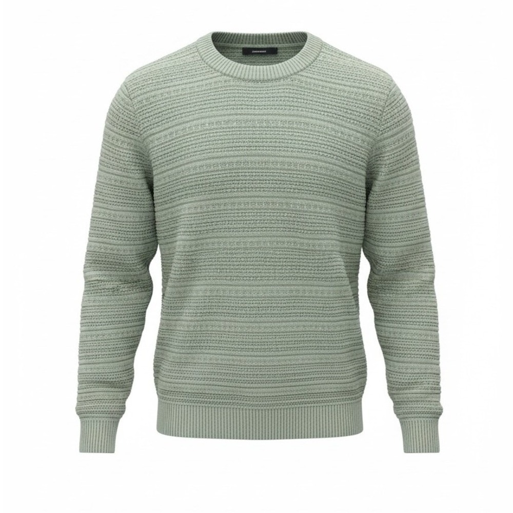 Abercrombie & Fitch Mens Sage Green Textured Knit Crewneck Sweater Small